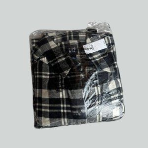 NWT GAP Black & White Plaid Flannel
